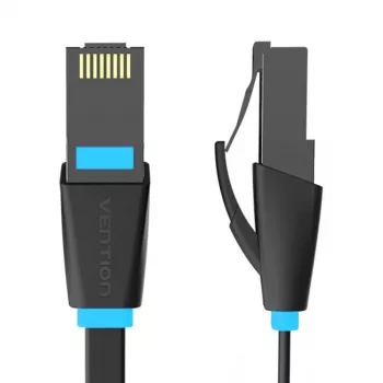 Litteä verkkokaapeli UTP CAT6 Vention IBJBI RJ45 Ethernet 1000 Mbit/s 3 m musta