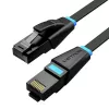 Litteä verkkokaapeli UTP CAT6 Vention IBJBI RJ45 Ethernet 1000 Mbit/s 3 m musta