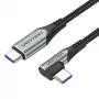 Vention TAKHF USB-C - USB-C 5A kulmakaapeli (harmaa)