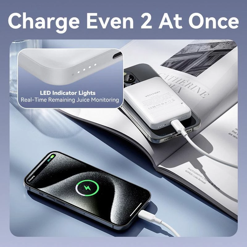 Varavirtalähde langaton 5000MAH 20W/MAGNEETTINEN musta FHSB0 Vention