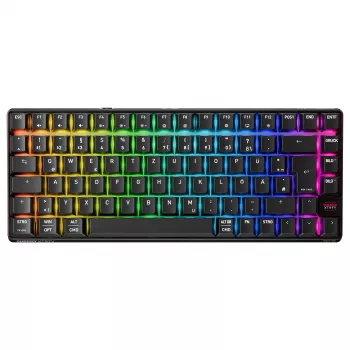 Langaton pelinäppäimistö Cherry XTRFY K33 Compact 75 % QWERTZ Deutsch USB + RF + Bluetooth RGB musta