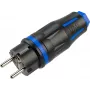 BACHMANN ammattimainen suojakosketinpistoke CEE7/7, kumitettu, IP54, musta / sininen (BM0017347)