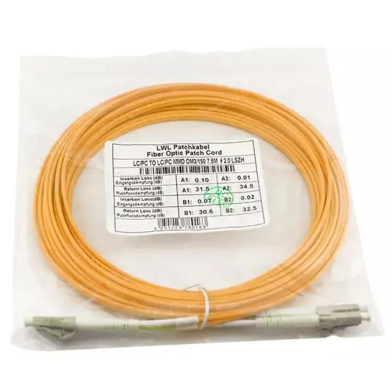 Kuitukaapeli duplex BlueOptics CAB-MMF50-LC-LC-3-BO OM2 monimuoto LC-LC 3 m oranssi