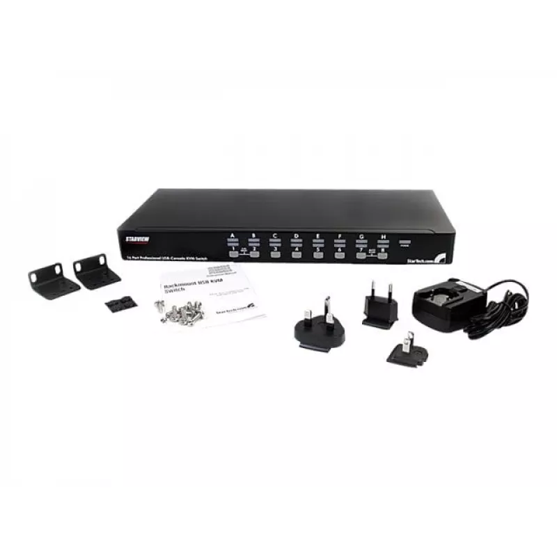 StarTech.com 16-porttinen 1HE rack-asennettava USB KVM-kytkin OSD:llä (SV1631DUSBU)