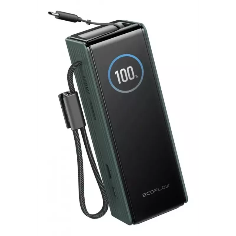 Varavirtalähde EcoFlow RAPID 25000 mAh vihreä — 170 W kokonaisteho, 2× USB-C, 1× USB-A