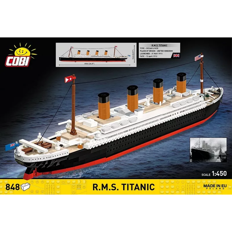 Rakennussarja Cobi R.M.S. Titanic pienoismalli, 848 osaa, keräiltävä laivamalli