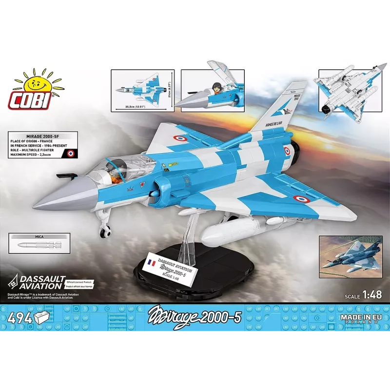Cobi Mirage 2000-5F rakennussarja, Armed Forces -sarja, 495 osaa, mittakaava 1:48