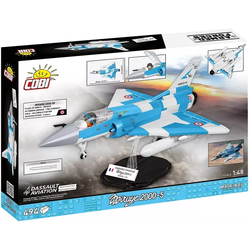 Cobi Mirage 2000-5F rakennussarja, Armed Forces -sarja, 495 osaa, mittakaava 1:48