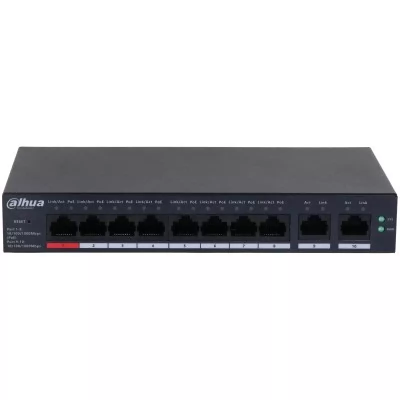 Kytkin DAHUA CS4010-8GT-110 PoE 10-porttinen, 8 PoE-porttia