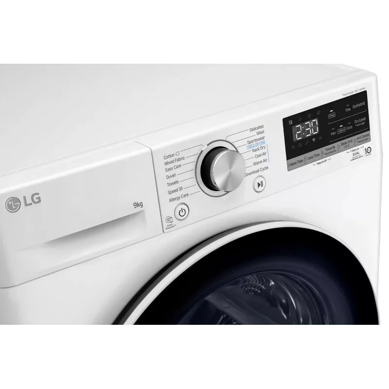 LG RH90V9AV4N, lämpöpumppu, 9 kg, syvyys 66 cm - kuivausrumpu