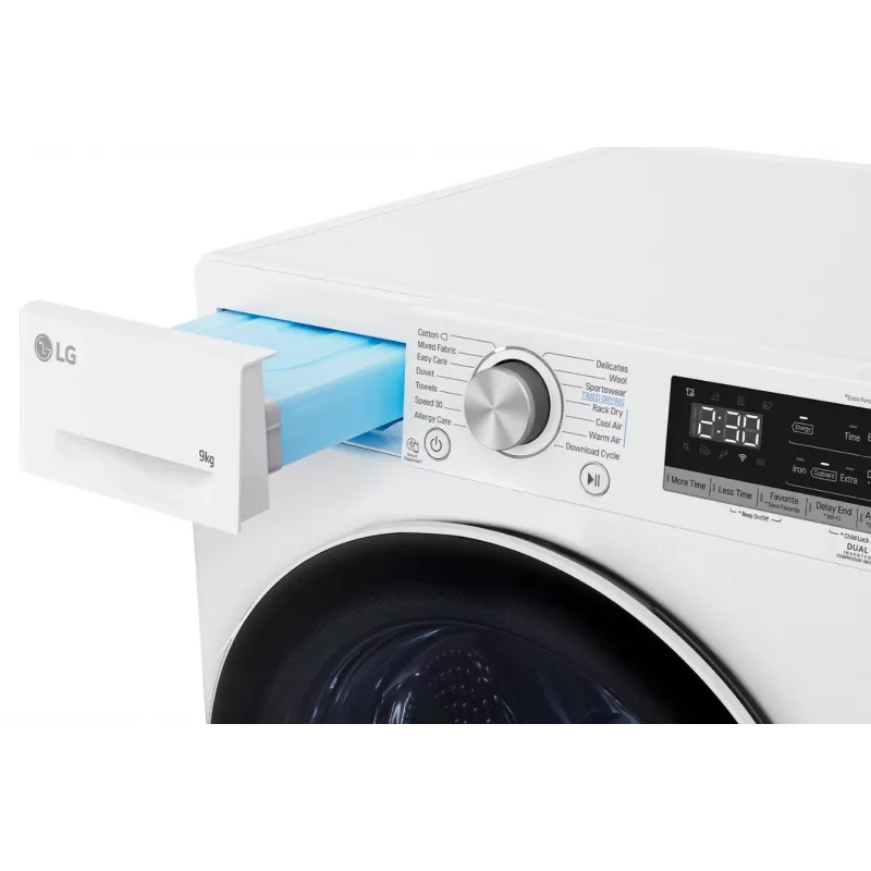 LG RH90V9AV4N, lämpöpumppu, 9 kg, syvyys 66 cm - kuivausrumpu