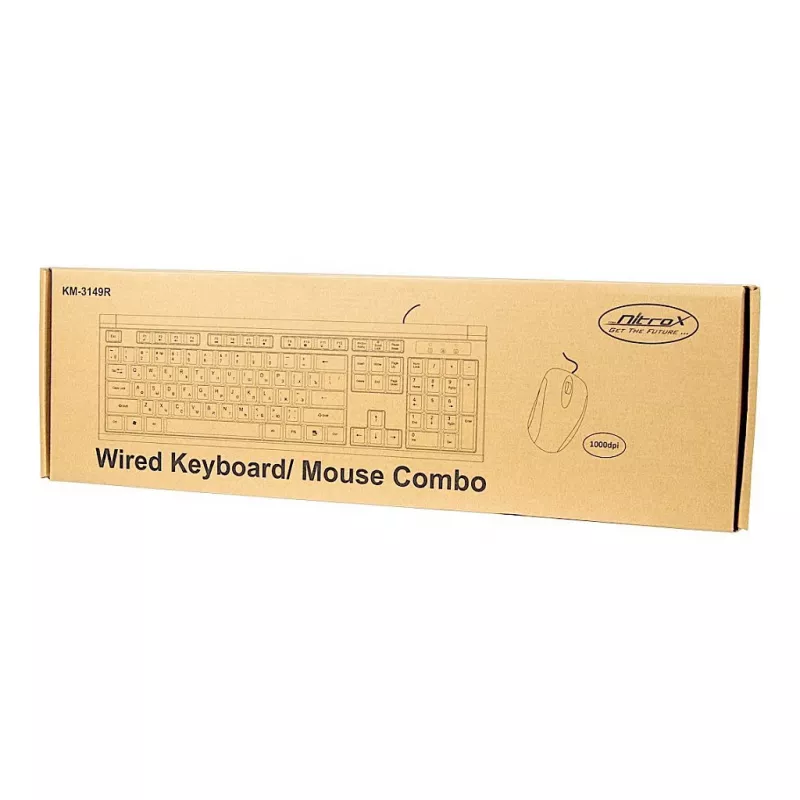 Näppäimistö Inter-Tech KM-3149R hiiri mukana Home USB QWERTY