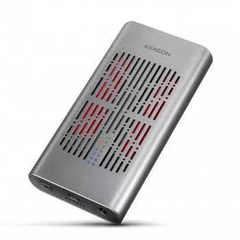 Ulkoinen kotelo AXAGON EEM2-20GD USB-C 20 Gbps kahdelle M.2 NVMe SSD:lle laitteistokloonauksella