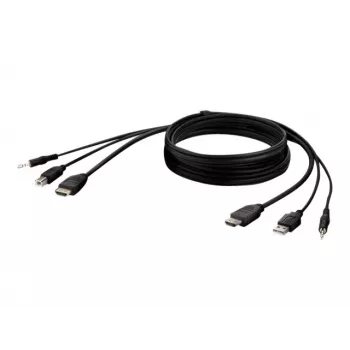 KVM-kaapeli Belkin F1DN1CCBL — HDMI USB A/B -liitäntään äänellä, USB-näppäimistö/hiiri-liitännät, 3 m