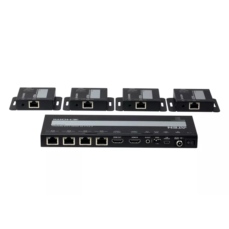 ATEN VS1824KIT 4-porttinen 4K HDMI Cat 6 -jakajasarja 4 vastaanottimella