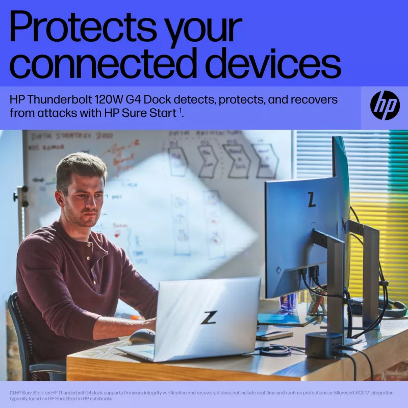 HP Thunderbolt Dock 120W G4, Kensington, Kiina, Thaimaa, Taiwan, yritys, Windows 10, Windows 11, MacOS, 98 mm