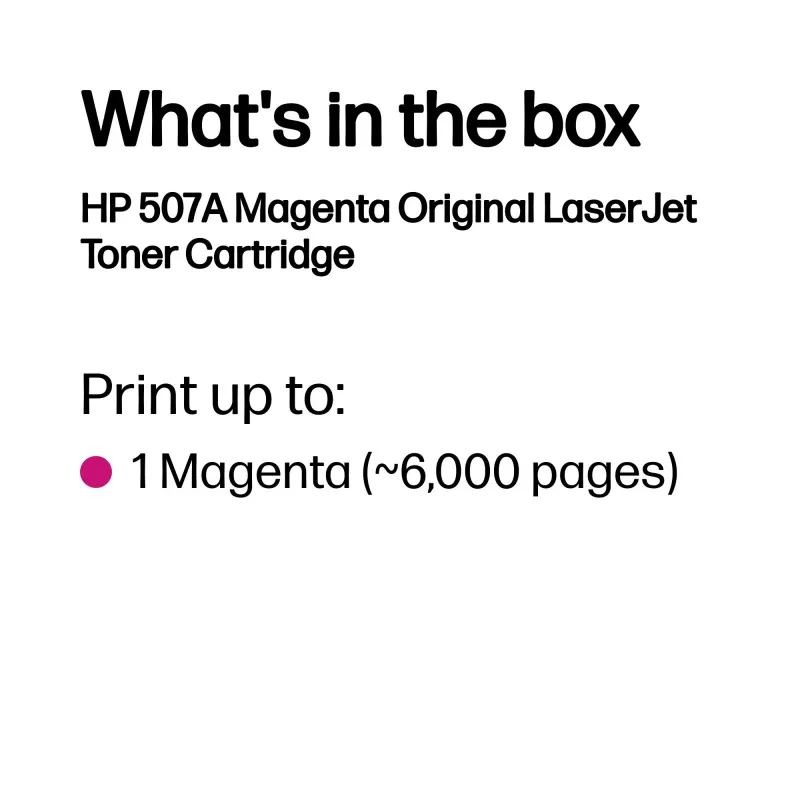 HP 507A magenta alkuperäinen LaserJet-värikasetti