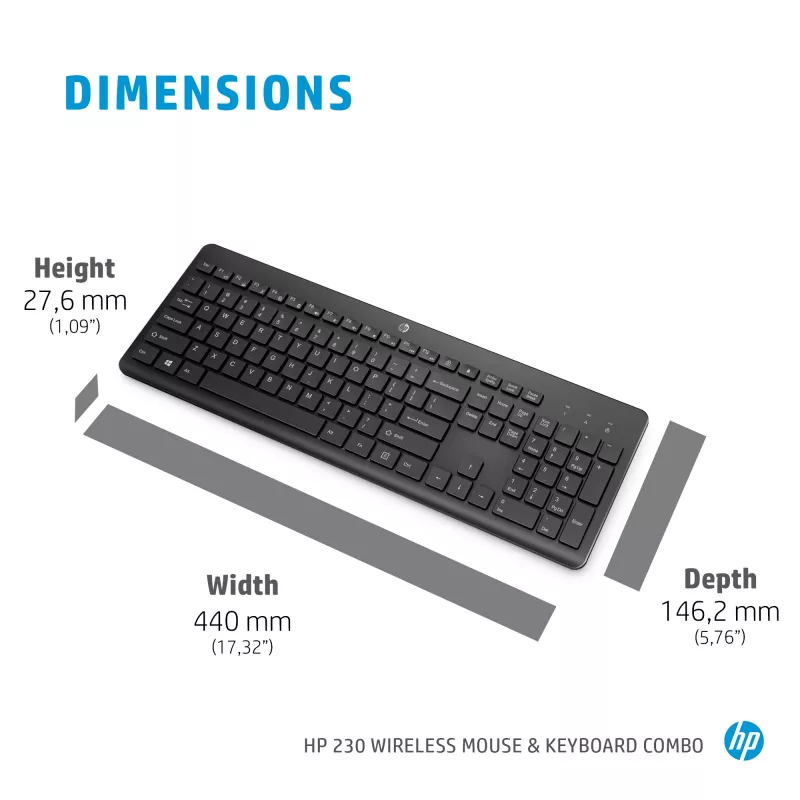 HP 230 langaton hiiri- ja näppäimistöyhdistelmä, valkoinen, hiiri mukana