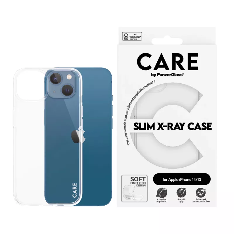 PanzerGlass CARE™ by PanzerGlass X-Ray kotelo iPhone 14 / 13 — läpinäkyvä suojus