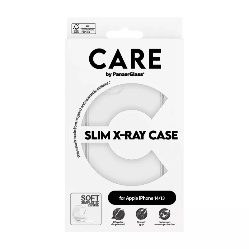 PanzerGlass CARE™ by PanzerGlass X-Ray kotelo iPhone 14 / 13 — läpinäkyvä suojus