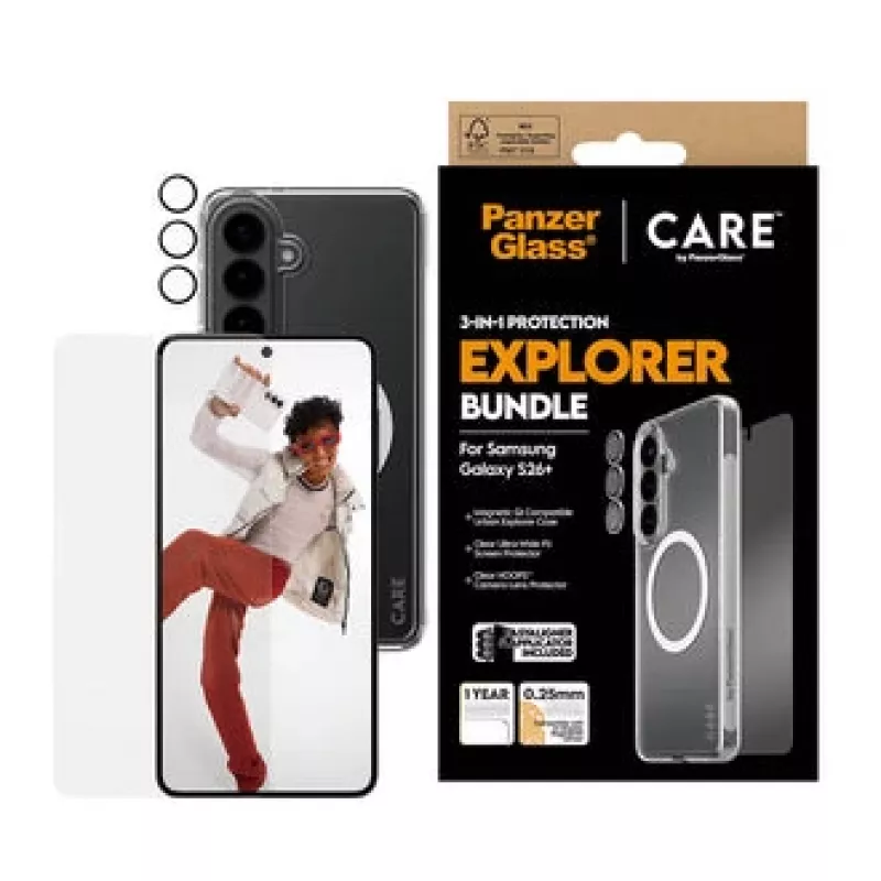 Näytönsuojus PanzerGlass CARE 3-in-1 Samsung Galaxy S Plus 2026 — PanzerGlass CARE -sarja