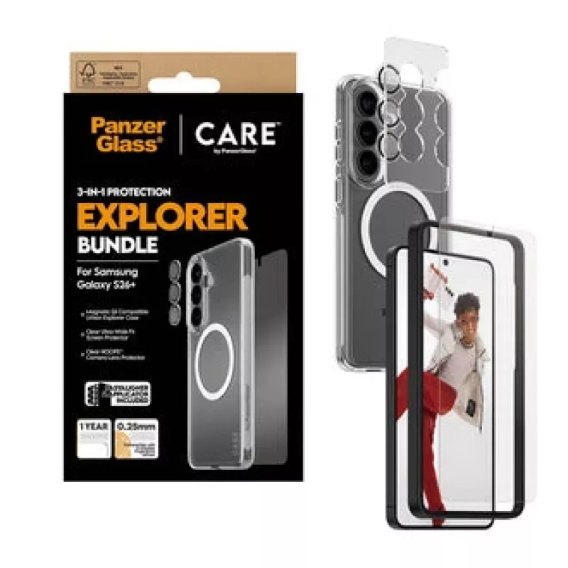 Näytönsuojus PanzerGlass CARE 3-in-1 Samsung Galaxy S Plus 2026 — PanzerGlass CARE -sarja