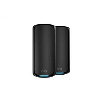 NETGEAR Orbi 970 Series Quad-Band WiFi 7, 2 kpl:n pakkaus Quad-Band (2,4 GHz / 5 GHz-1 / 5 GHz-2 / 6 GHz) Wi-Fi 6 (802.11ax) musta 3 sisäinen