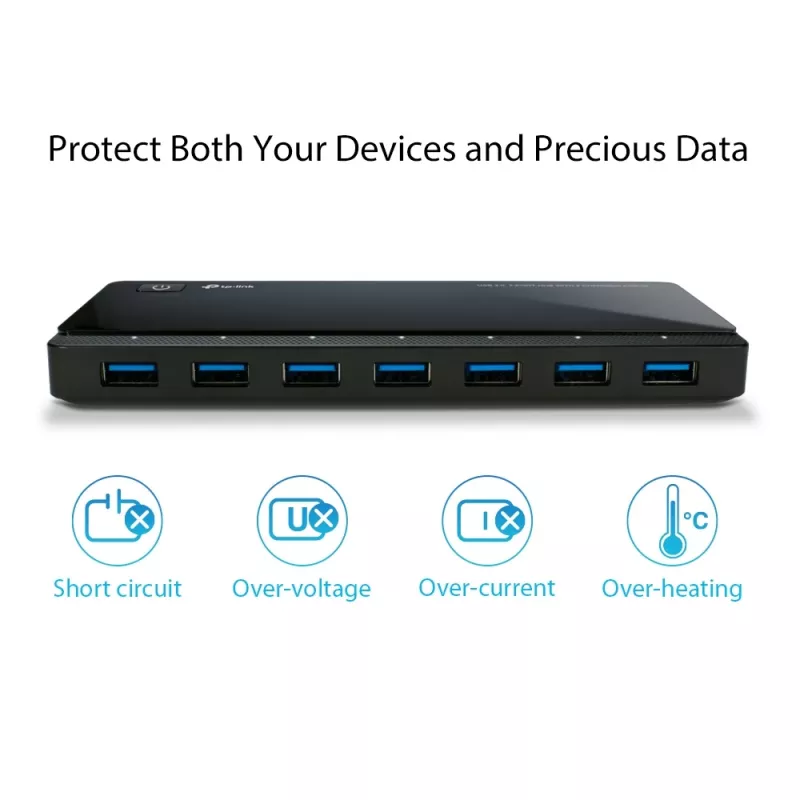 TP-Link UH720 USB 3.2 Gen 1 (3.1 Gen 1) Micro-B 5000 Mbit/s musta