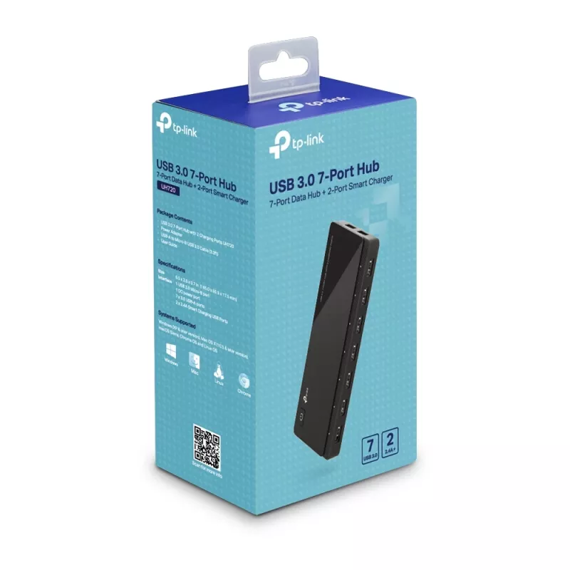 TP-Link UH720 USB 3.2 Gen 1 (3.1 Gen 1) Micro-B 5000 Mbit/s musta