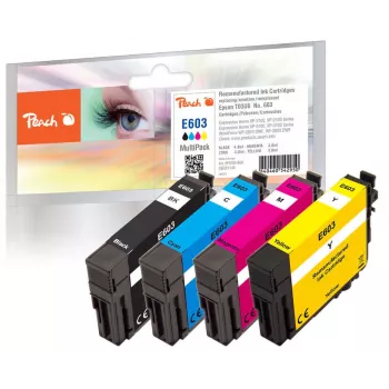 Peach PI200-868 mustekasetti 4 kpl yhteensopiva vakiokapasiteetti musta, syaani, magenta, keltainen