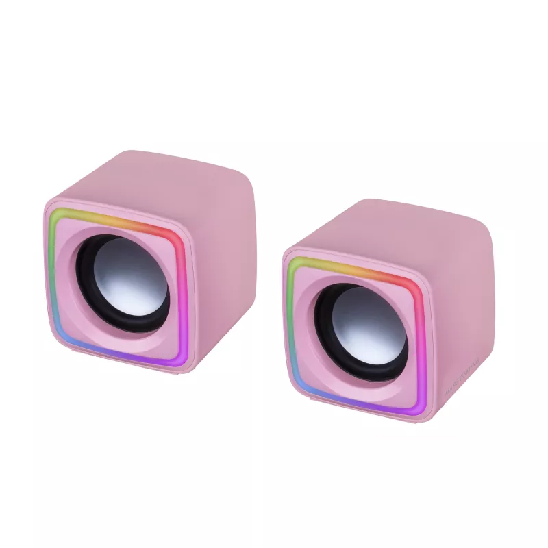 Mars Gaming MSCUBEP pinkki kompakti RGB-pelikaiutin 8W DSP-ääniprosessori