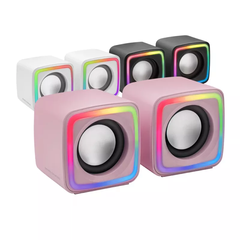 Mars Gaming MSCUBEP pinkki kompakti RGB-pelikaiutin 8W DSP-ääniprosessori