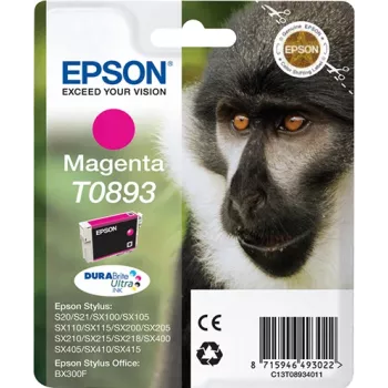 Epson Monkey yksittäispakkaus magenta T0893 DURABrite Ultra muste, magenta, pigmenttimuste, 3,5 ml, 1 kpl.