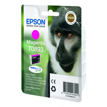 Epson Monkey yksittäispakkaus magenta T0893 DURABrite Ultra muste, magenta, pigmenttimuste, 3,5 ml, 1 kpl.
