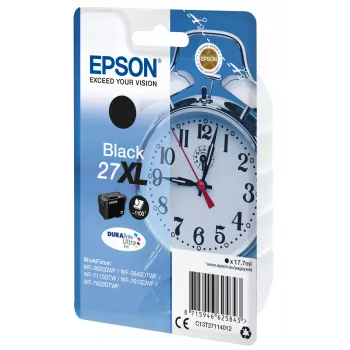 Epson Alarm Clock yksittäispakkaus musta 27XL DURABrite Ultra muste, suuri (XL) riitto, musta, pigmenttimuste, 17,7 ml, 1 kpl, 1 100 sivua