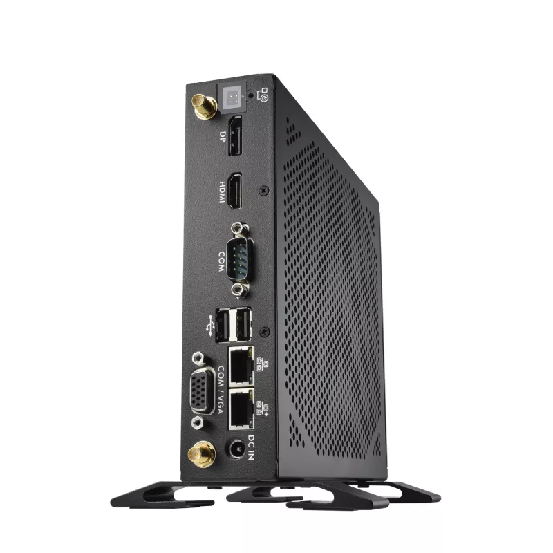 Shuttle XPC ohut barebone DS50U, Intel Celeron 7305, 2x LAN (1x 2.5Gbit, 1x 1Gbit), 1x COM, 1x HDMI, 1x DP, 1x VGA, tuuletinon, 24/7 jatkuva käyttö
