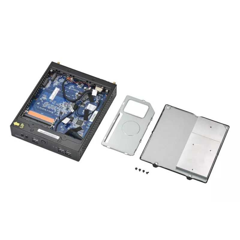 Shuttle XPC ohut barebone DS50U, Intel Celeron 7305, 2x LAN (1x 2.5Gbit, 1x 1Gbit), 1x COM, 1x HDMI, 1x DP, 1x VGA, tuuletinon, 24/7 jatkuva käyttö