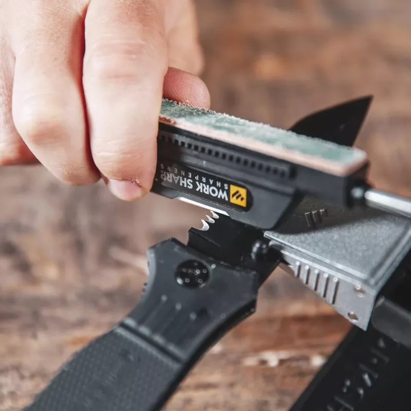 Vetoveitsenteroitin Work Sharp Precision Adjust Elite 09DX066 — säädettävä kulma, timanttikivet, nahkaviimeistely, nylonkotelo