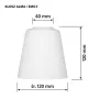 ActiveJet EMILY lasinen lampunvarjostin, valkoinen — halkaisija 12 cm, kaula 40 mm, korkeus 120 mm
