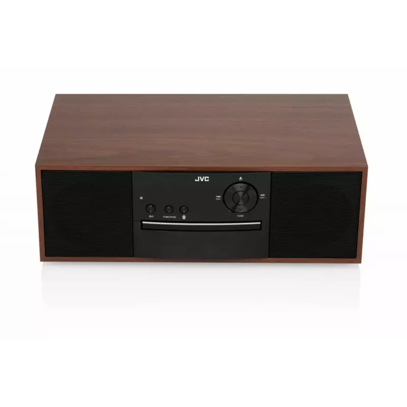 JVC RD-E761 minitorni-stereojärjestelmä, 2x8 W RMS, Bluetooth 4.2, USB, CD, FM, puukotelo, musta