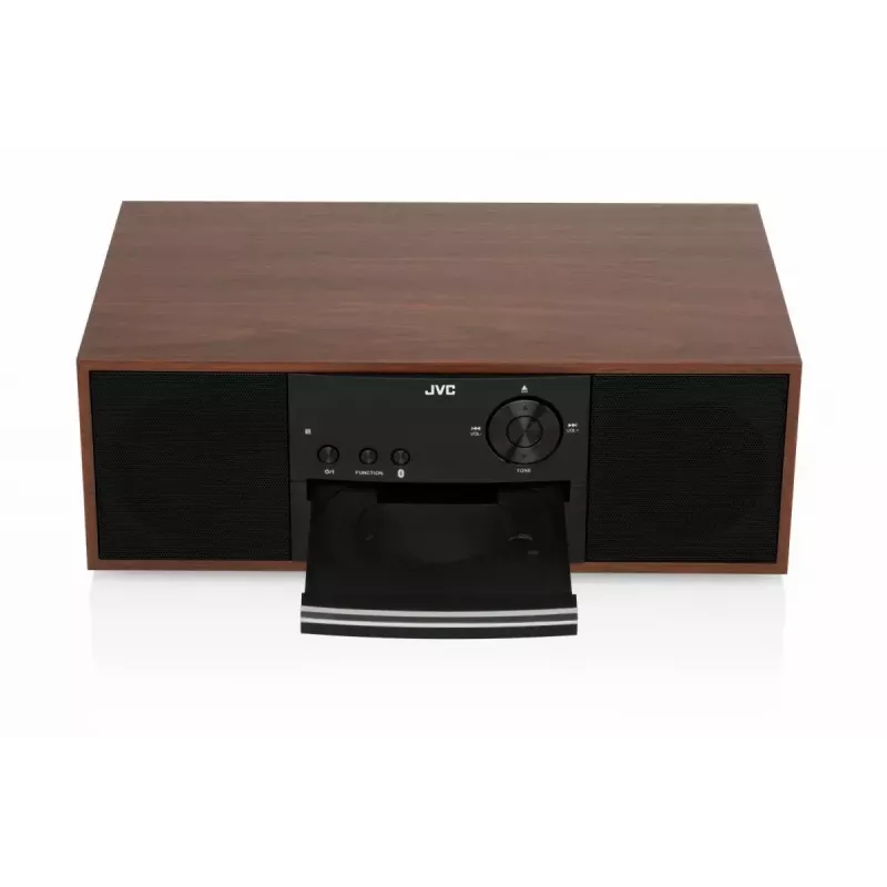 JVC RD-E761 minitorni-stereojärjestelmä, 2x8 W RMS, Bluetooth 4.2, USB, CD, FM, puukotelo, musta