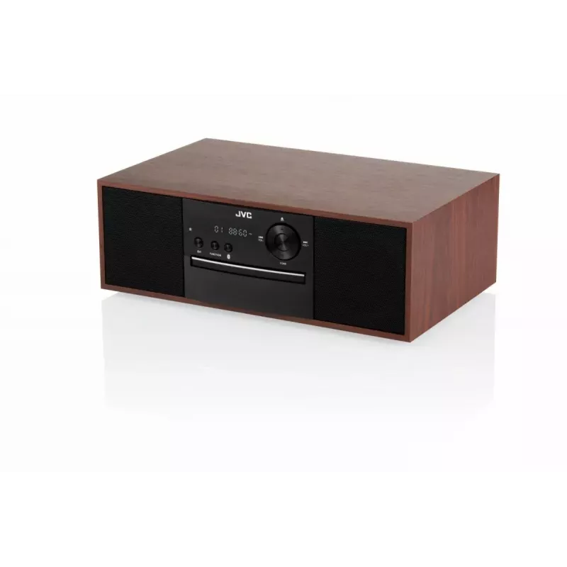 JVC RD-E761 minitorni-stereojärjestelmä, 2x8 W RMS, Bluetooth 4.2, USB, CD, FM, puukotelo, musta