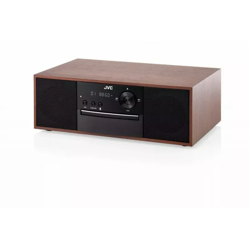 JVC RD-E761 minitorni-stereojärjestelmä, 2x8 W RMS, Bluetooth 4.2, USB, CD, FM, puukotelo, musta