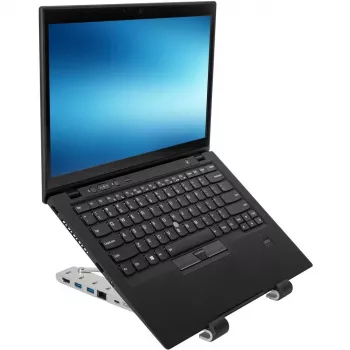 Kannettava telakka, jossa integroitu telakointiasema + kannettavan tietokoneen pidike USB-C 3.2 Gen 1 Thunderbolt 3