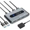 Techly USB 3.0 -kytkin 2 PC-tuloa 4 lähtöä - 4-porttinen - USB 2.0