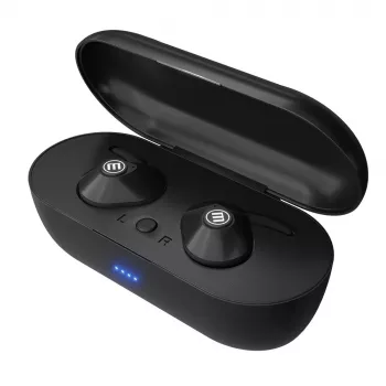 MAXELL MINI DUO langattomat nappikuulokkeet latauskotelolla musta