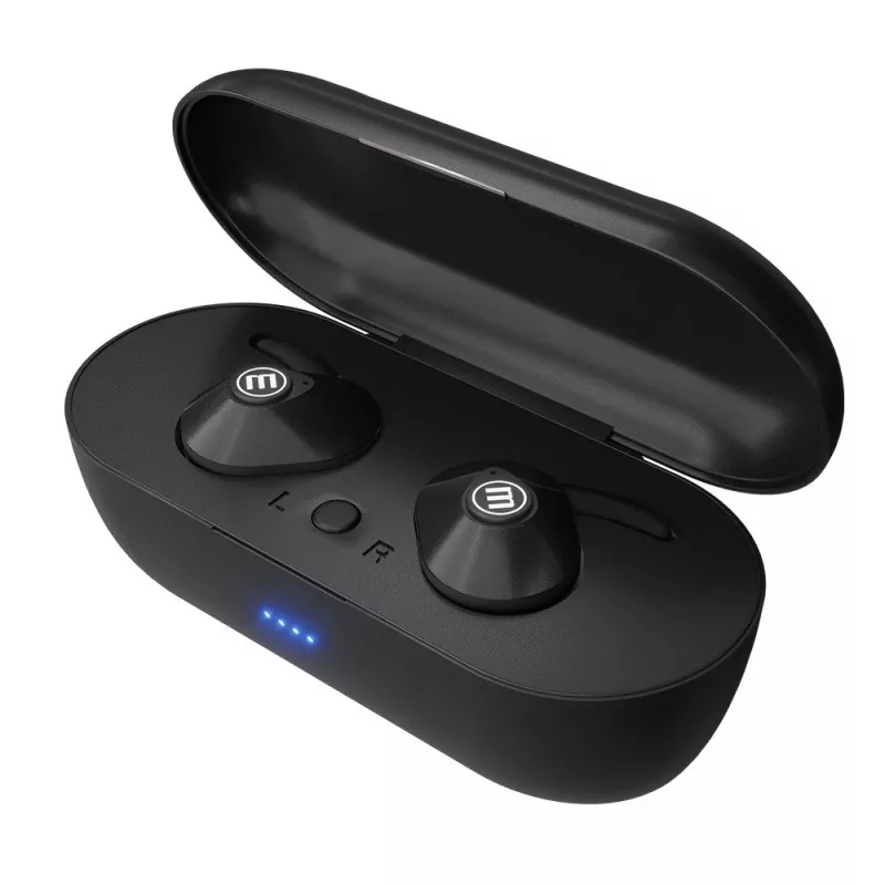MAXELL MINI DUO langattomat nappikuulokkeet latauskotelolla musta