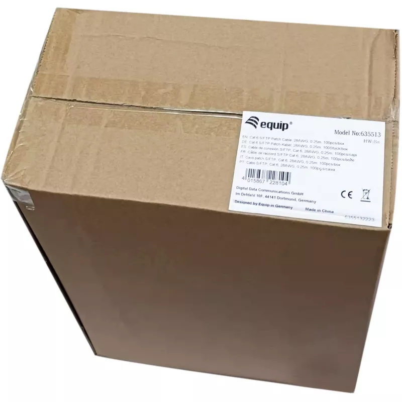Equip 635513 Cat.6 S/FTP LSZH -patch-kaapelisarja, RJ-45, 0,25 m, valkoinen, 100 kpl