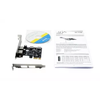EXSYS 2-porttinen USB 3.2 Gen 1 PCIe -kortti 3A Renesas