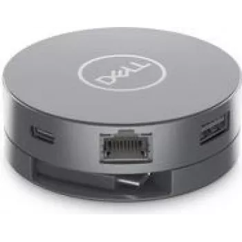 Dell 6-in-1-USB-C-moniporttisovitin – DA305 - langallinen - USB 3.2 Gen 2 (3.1 Gen 2) Type-C - 10,100,1000 Mbit/s - hopea - 3840 x 2160 pikseliä - Dell